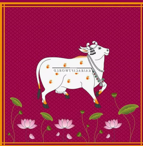 Pichwai theme cow backdrop cloth