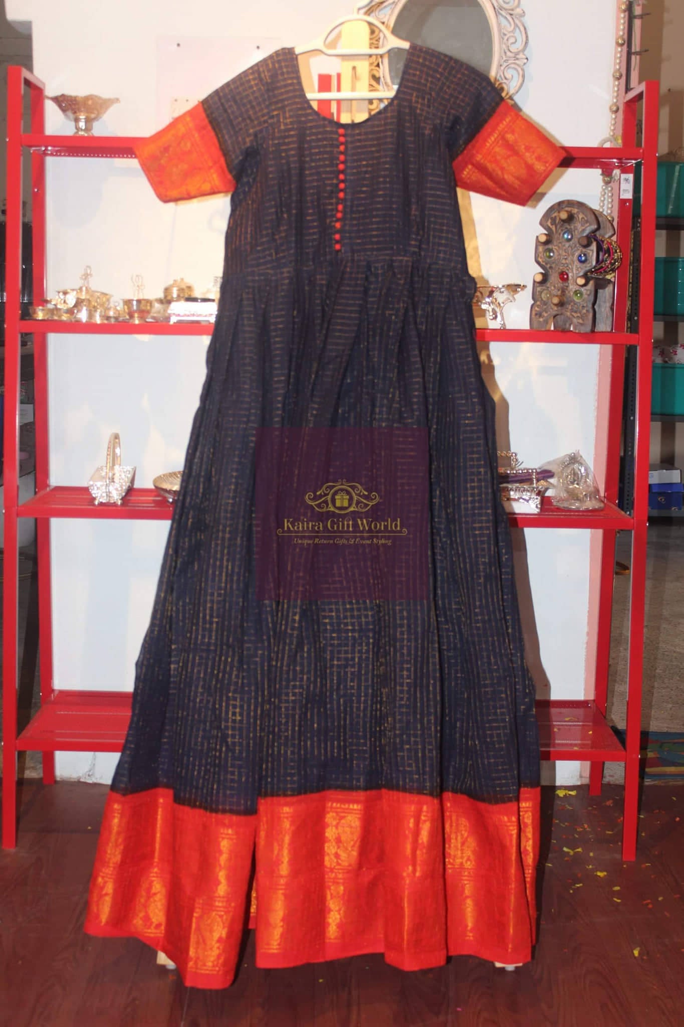 Handloom Cotton Long Anarkali-anarkali-KairaGiftWorld