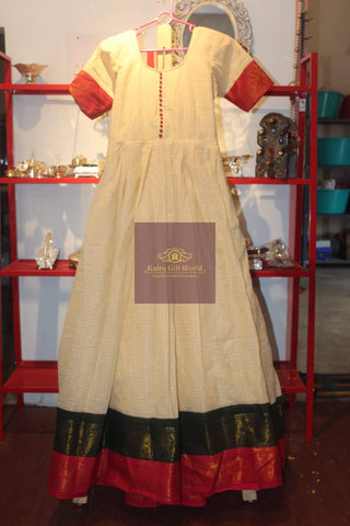 Handloom Cotton Long Anarkali-anarkali-KairaGiftWorld