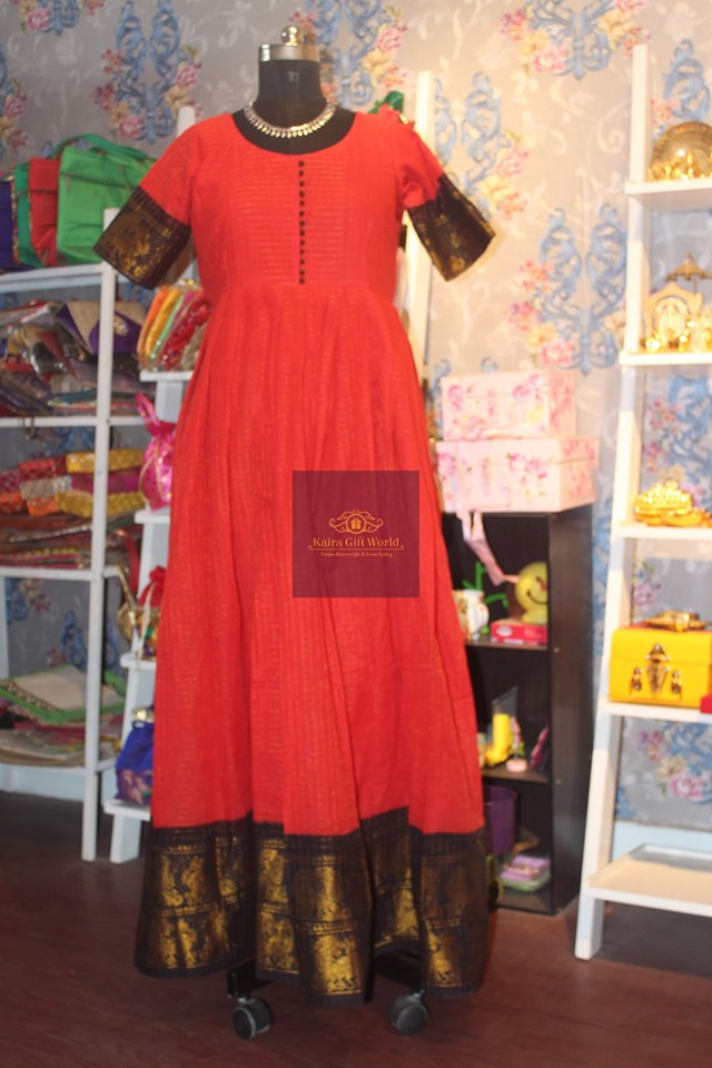 Handloom Cotton Long Anarkali-anarkali-KairaGiftWorld