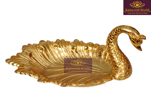 Swan Shape Tray-brass metal-KairaGiftWorld