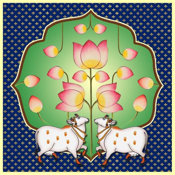Pichwai theme backdrop cloth