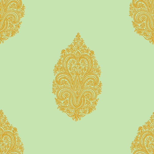 Pink/Sea Green Gold Paisely Backdrop
