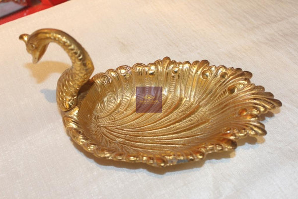 Gold Plated Swan Shape Tray-tray-KairaGiftWorld
