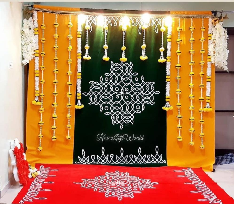 Kolam Backdrop Set with Garlands