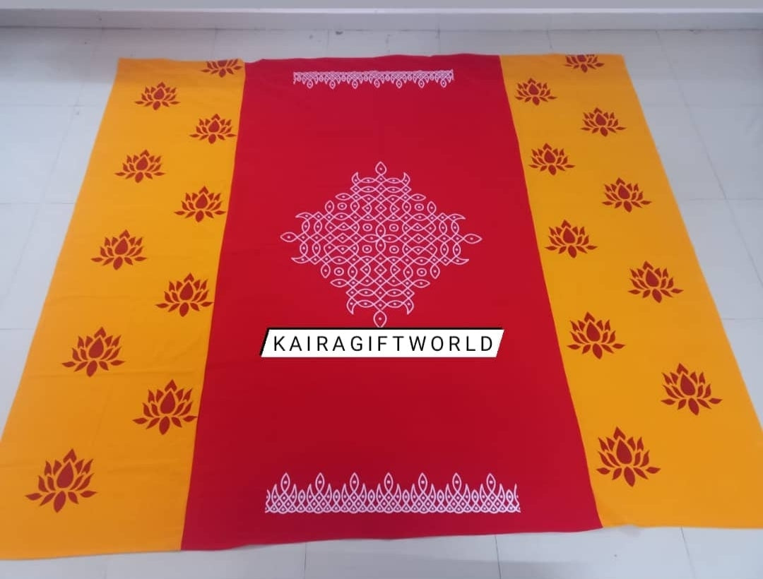 Kolam with Lotus panels Backdrop