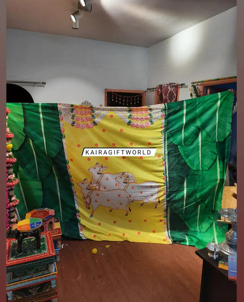 Pichwai ,banana leaves backdrop cloth