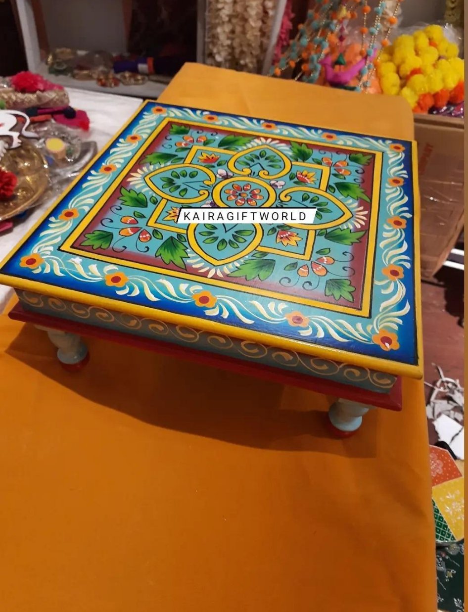 Wooden Handpainted Stool