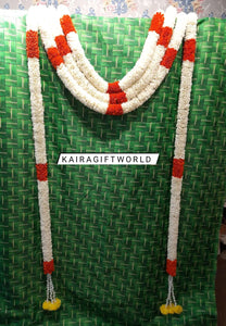Entrance Door Toran Set - Orange and White color