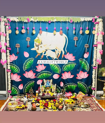 Pichwai Cow Theme Annaprasana Decor Set