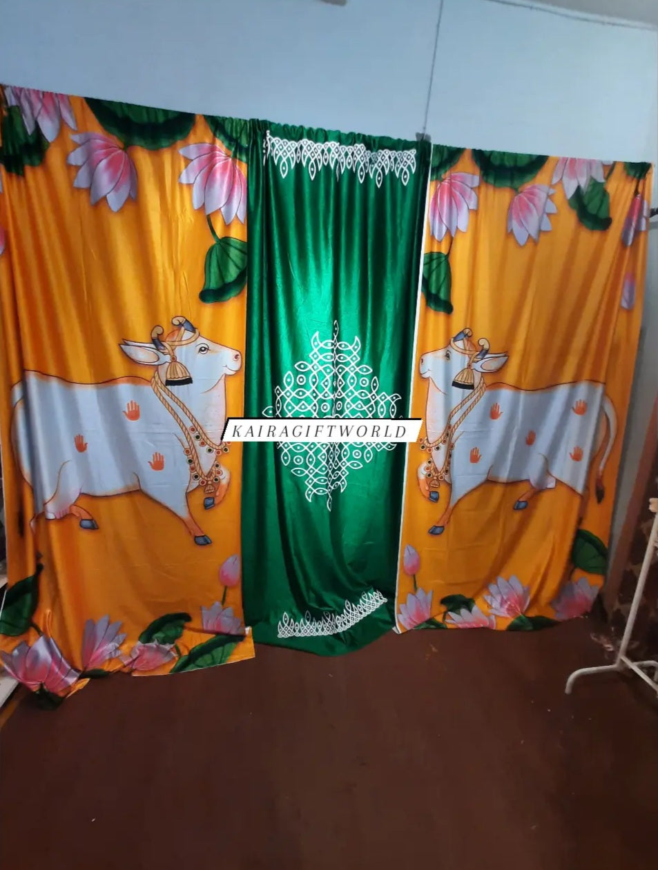 Pichwai Cow Kolam Backdrop  Cloth