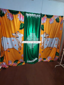 Pichwai Cow Kolam Backdrop  Cloth