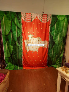 Pichwai ,banana leaves backdrop cloth