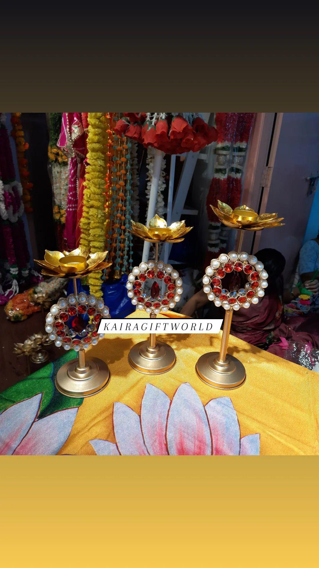 Red Stone Candle Stand
