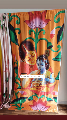 Satin Annaprasana theme Backdrop Cloth