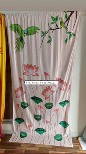 Satin Peach Lotus Backdrop Cloth
