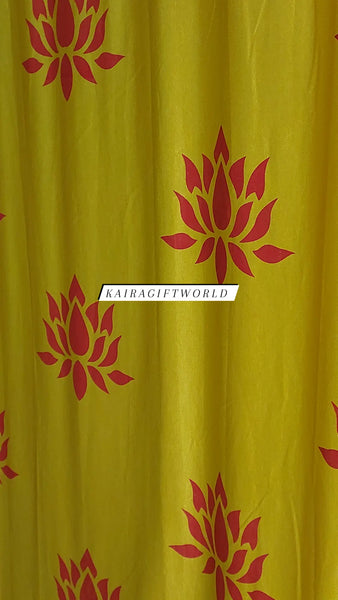 Satin Yellow with Red Lotus Backdrop Cloth