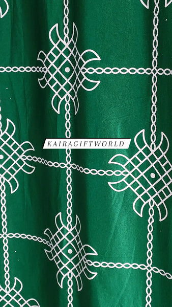 Satin Green Kolam Backdrop Cloth