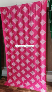 Satin Pink white kolam Backdrop Cloth