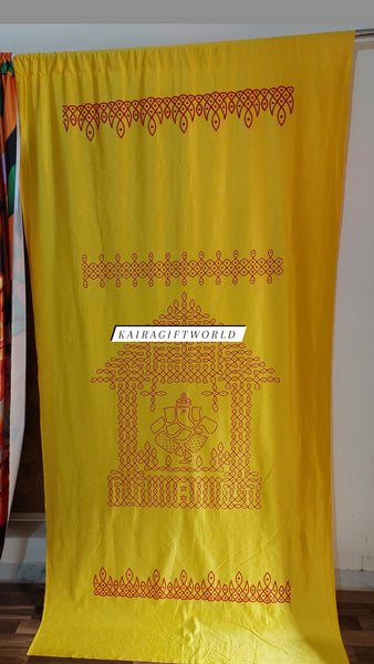 Satin Ganesha Radham Backdrop Cloth