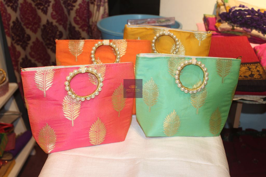Pearl Handle Brocade Handbag-KairaGiftWorld