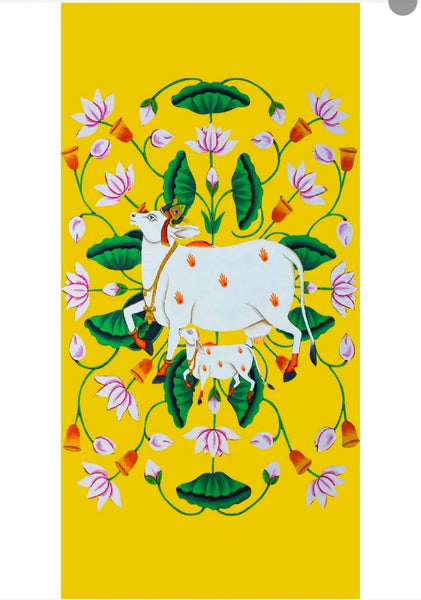 Pichwai cow theme backdrop cloth