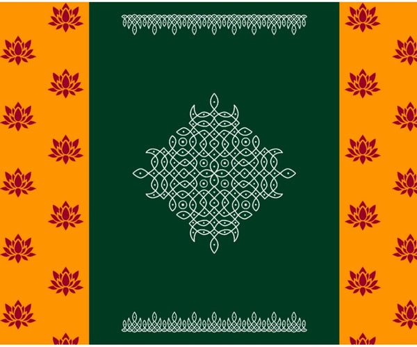 Kolam with Lotus panels Backdrop