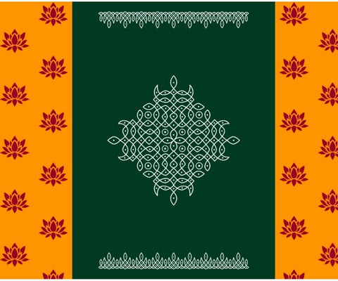 Kolam with Lotus panels Backdrop
