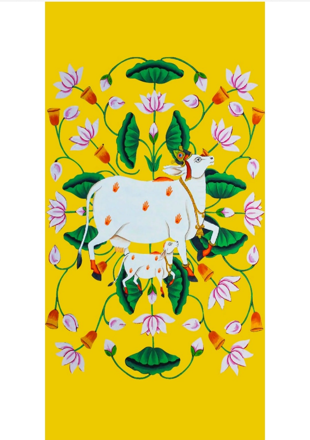 Pichwai cow theme backdrop cloth