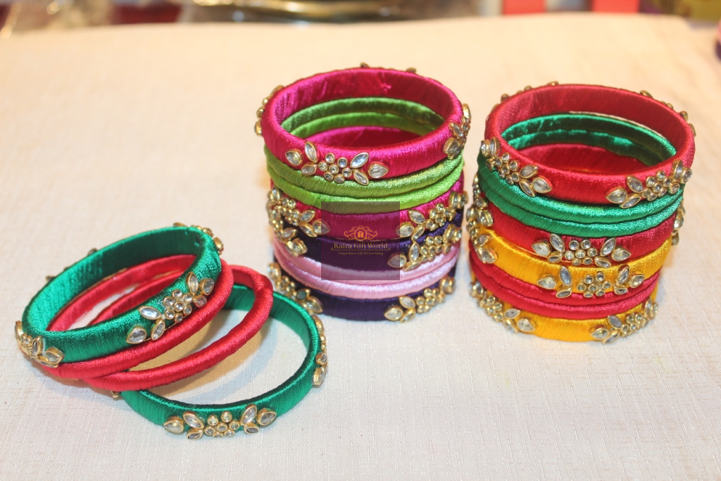 Kundan Thread Bangles-thread bangles-KairaGiftWorld